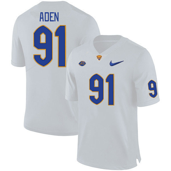 Men #91 Thomas Aden Pitt Panthers College Football Jerseys Stitched Sale-White